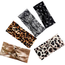 Bandeau Opaska Solid Leopard Cross Non-slip Sweatband sport Elastic headbands custom women headband for yoga Running Wholesale Dropshipping